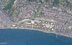 Salerno, piano Guerra 1935, modello città moderna con isolati a blocco e fabbricazione chiusa.